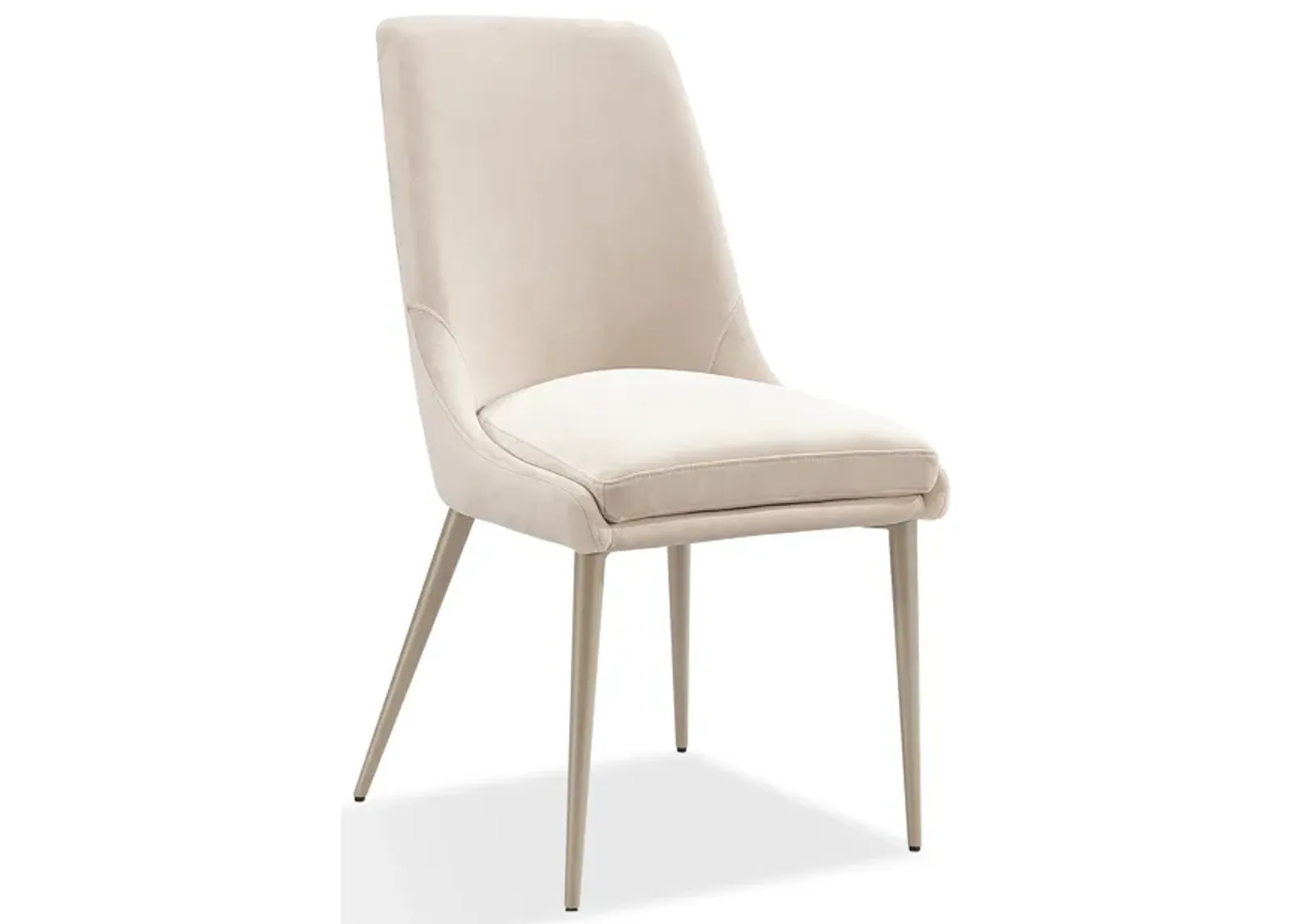 Winston Upholstered Metal Leg Dining Chair in Cream and Champagne