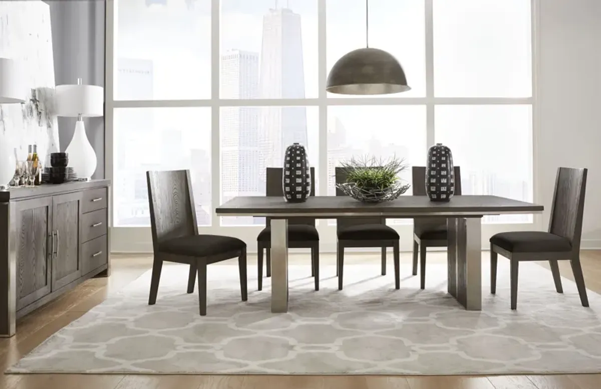 Plata Extension Dining Table in Thunder Grey