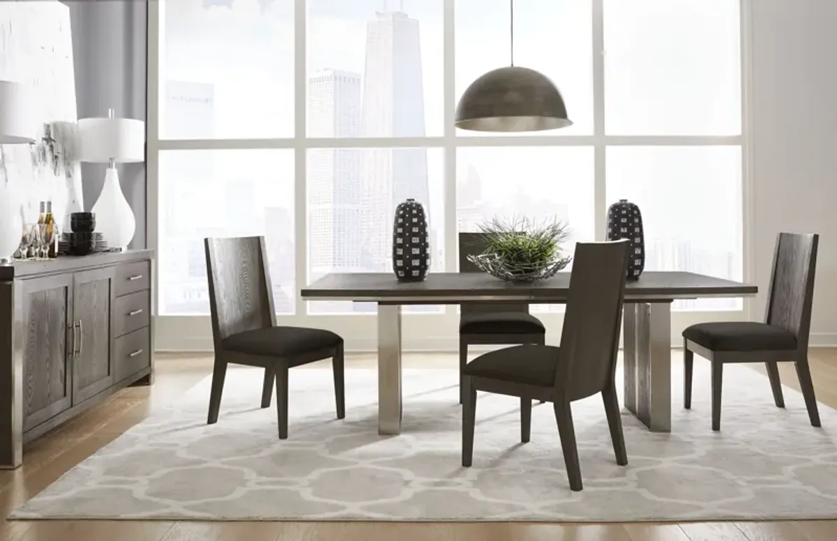 Plata Extension Dining Table in Thunder Grey