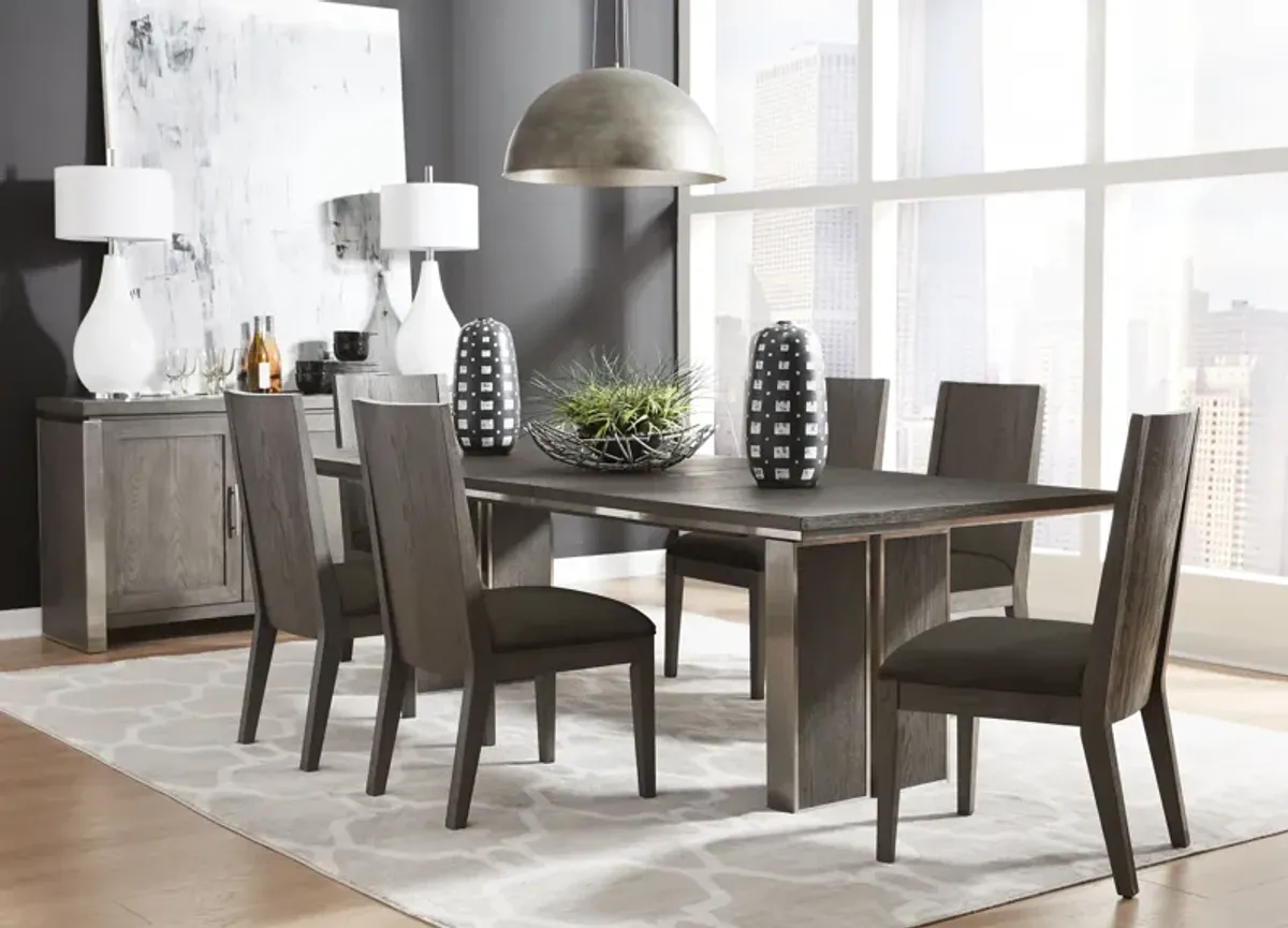 Plata Extension Dining Table in Thunder Grey