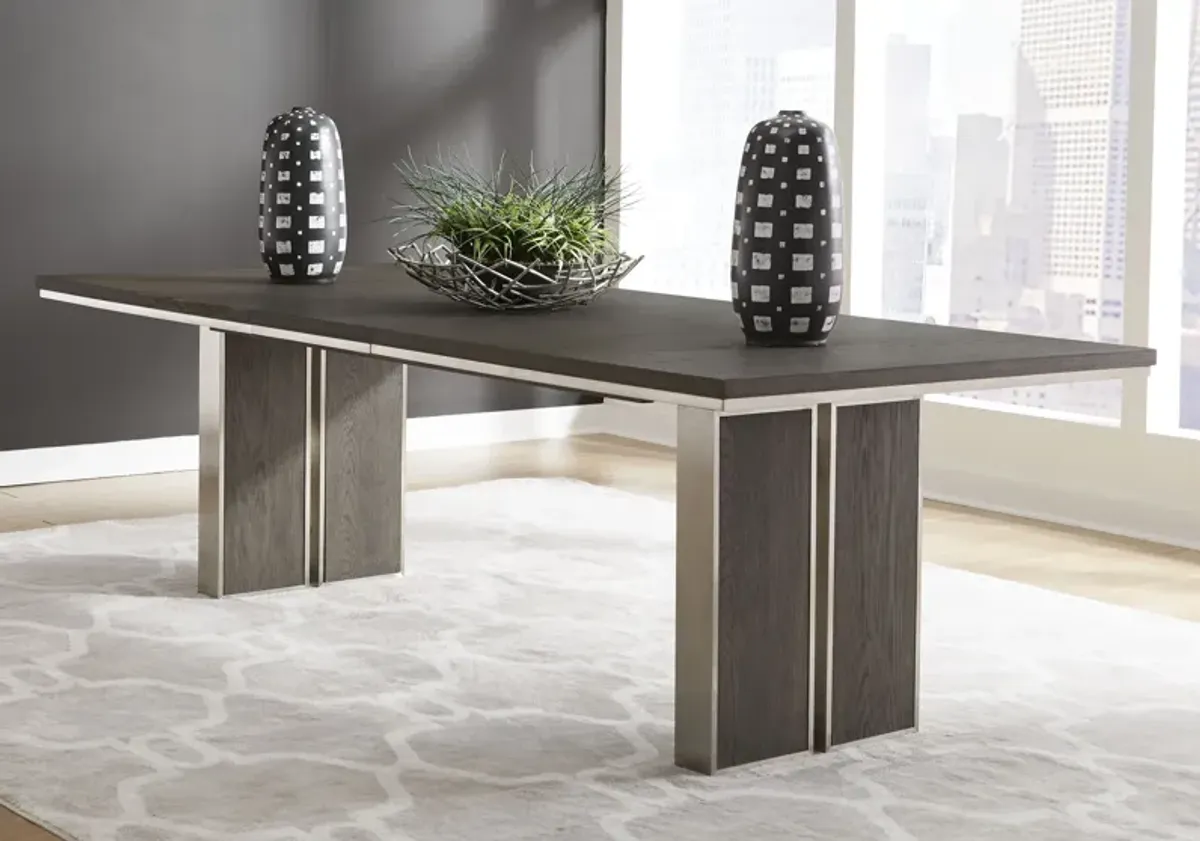 Plata Extension Dining Table in Thunder Grey