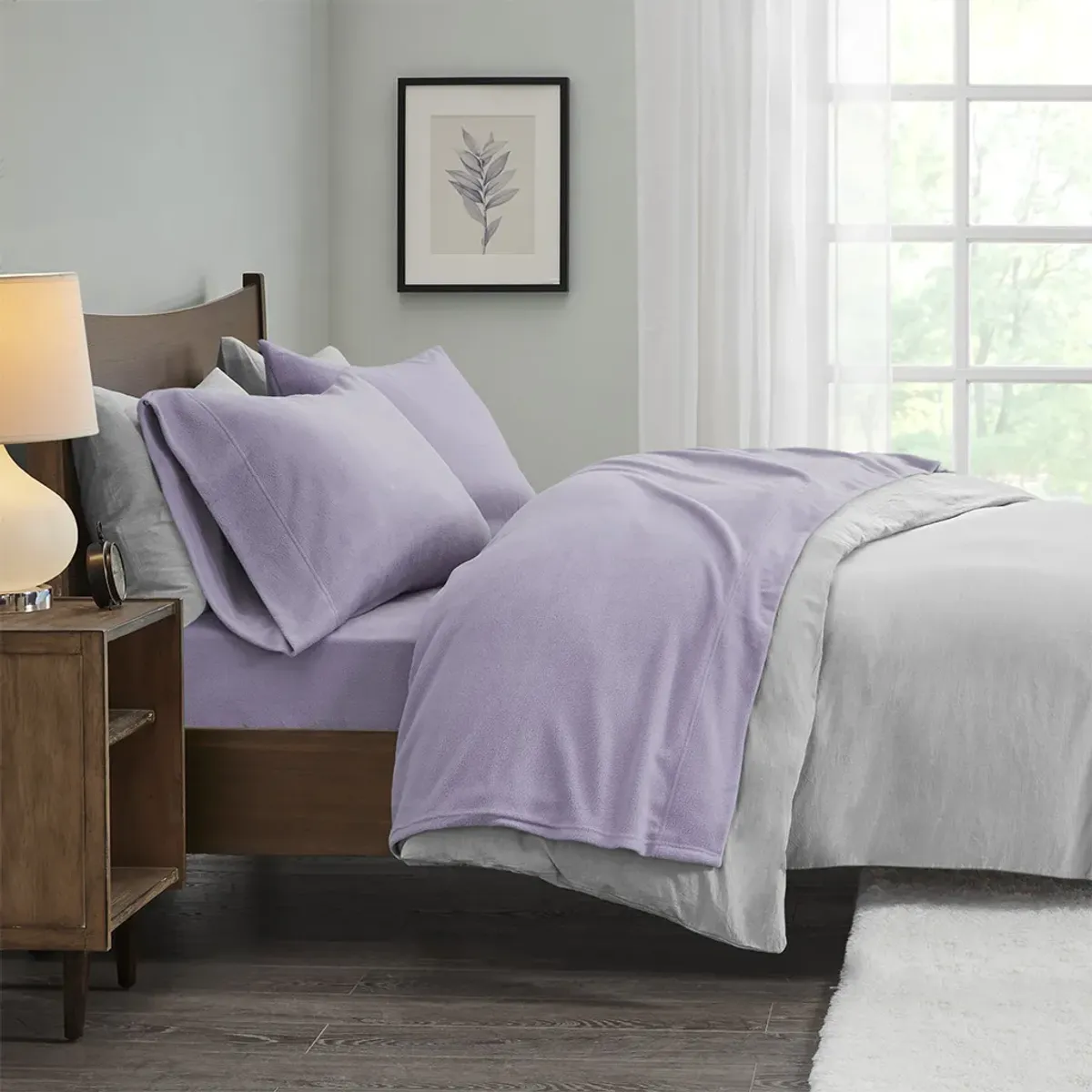 True North by Sleep Philosophy Micro Fleece Lavender Sheet Set