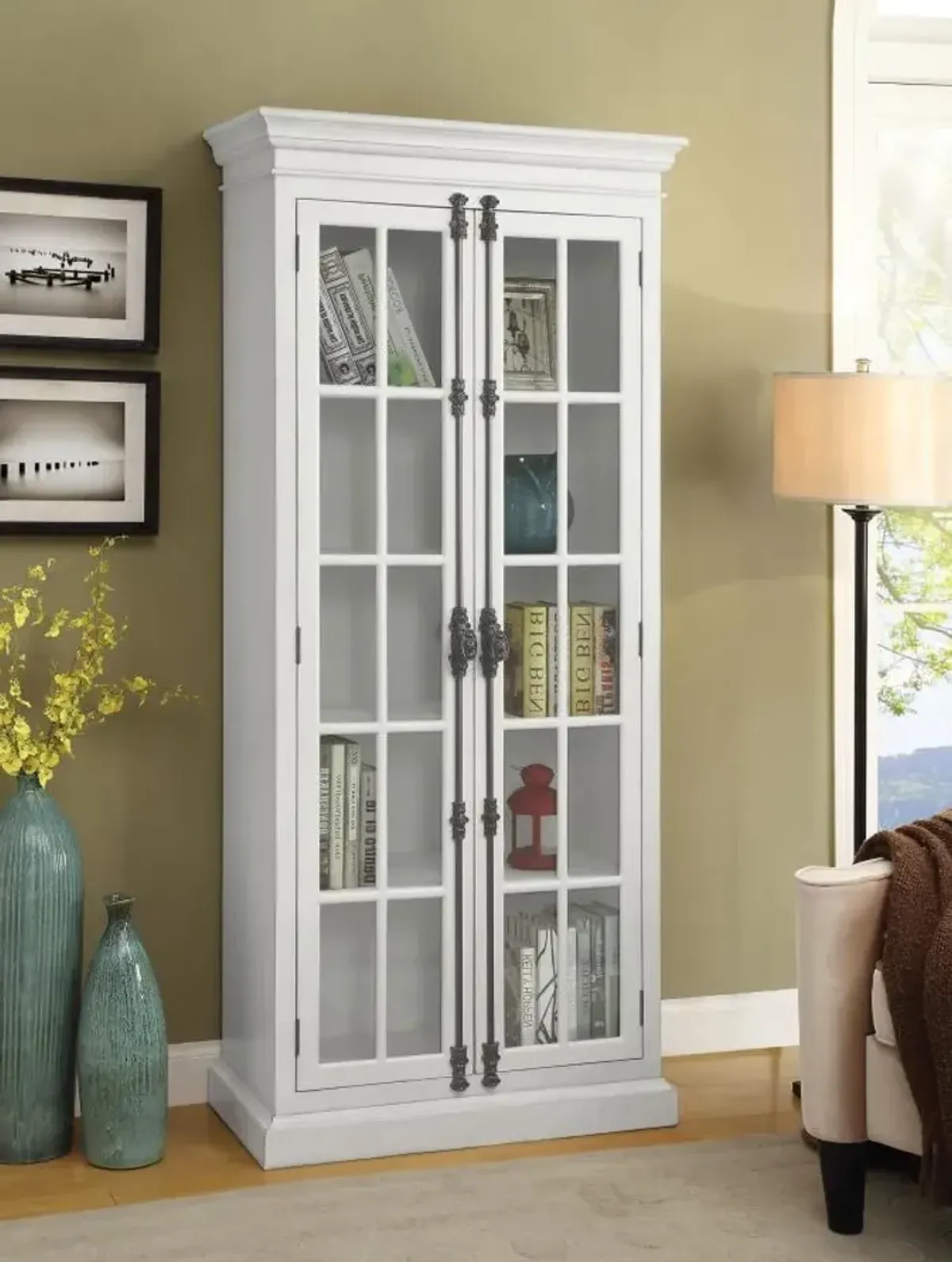 Toni 2-door Tall Cabinet Antique White