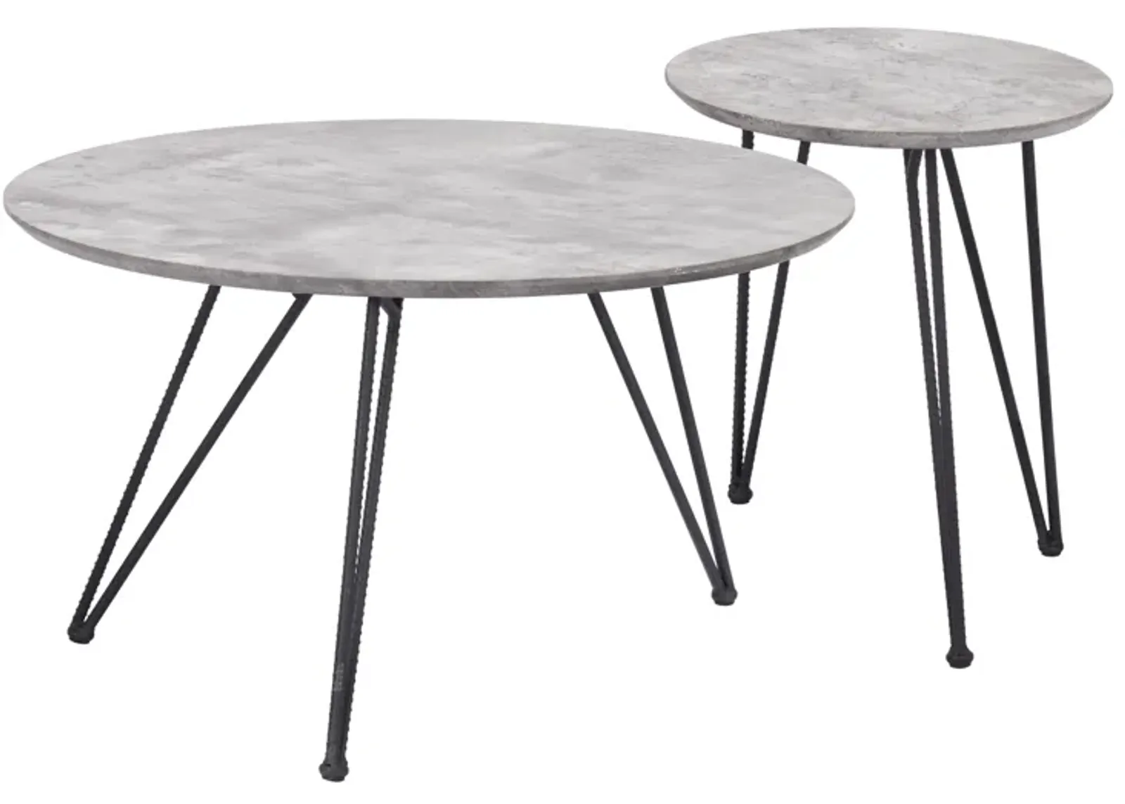 Kerris Coffee Table Set (2-Piece) Gray & Black