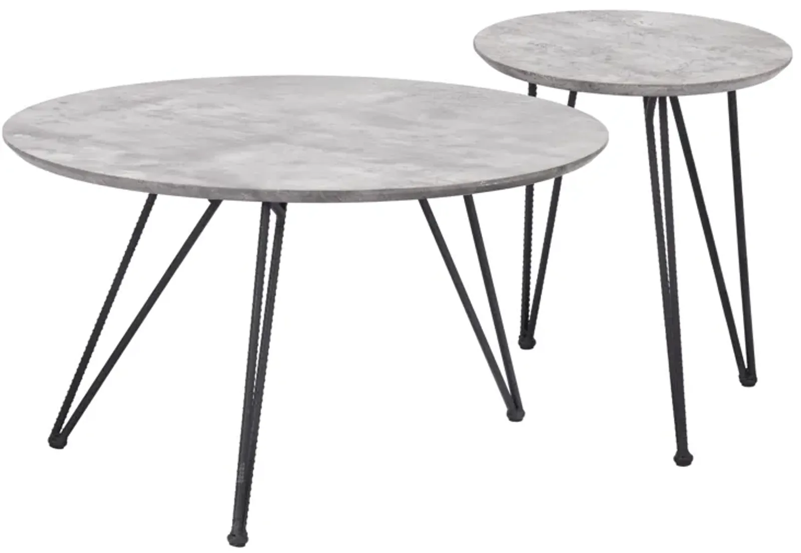 Kerris Coffee Table Set (2-Piece) Gray & Black