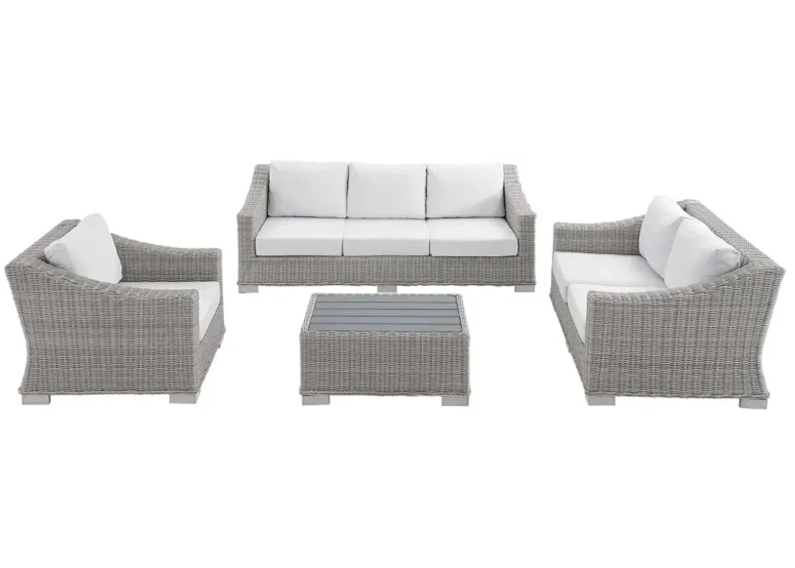 Conway Sunbrella® Outdoor Patio Wicker Rattan 4-Piece Furniture Set