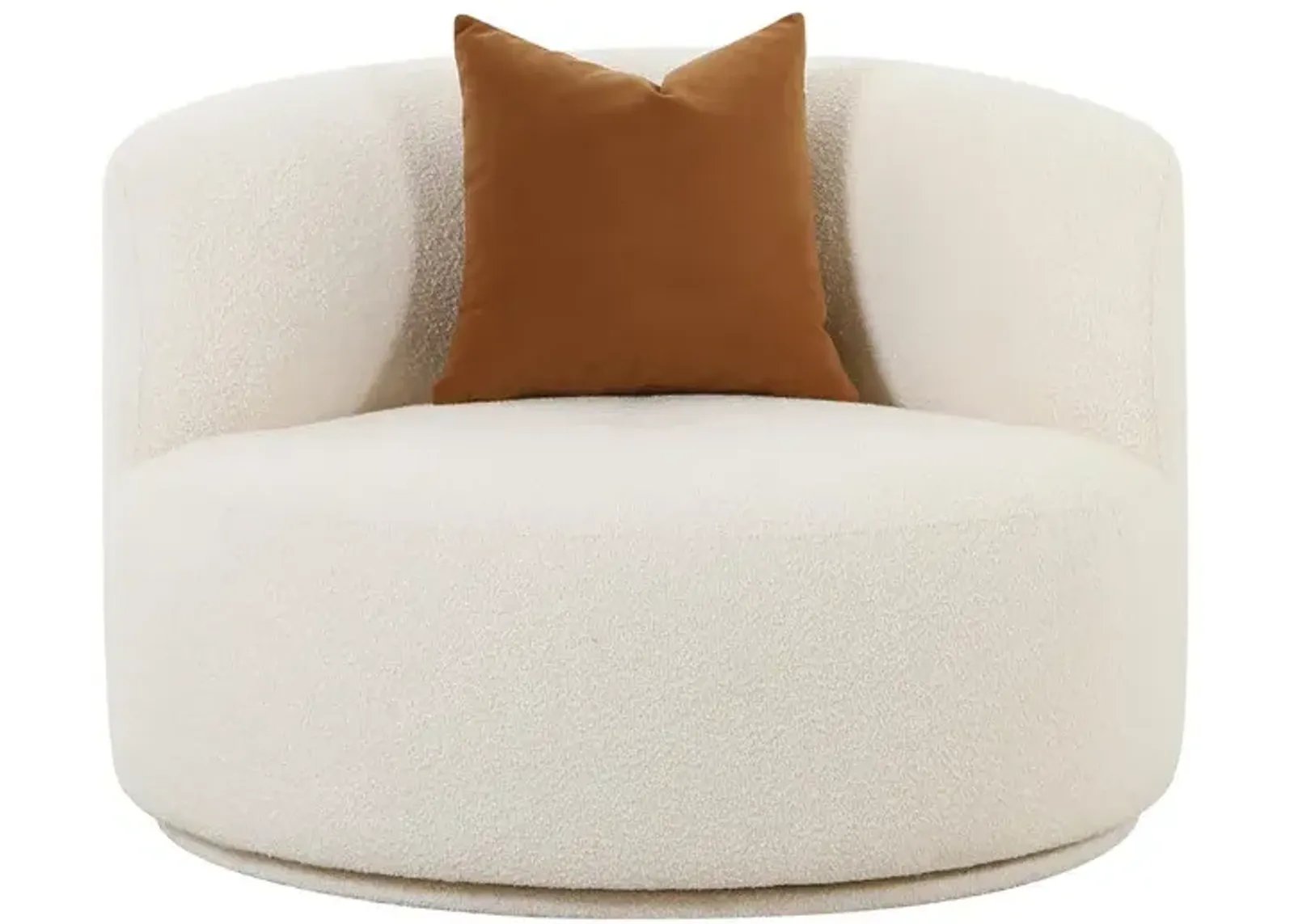 Fickle Cream Boucle Swivel Chair