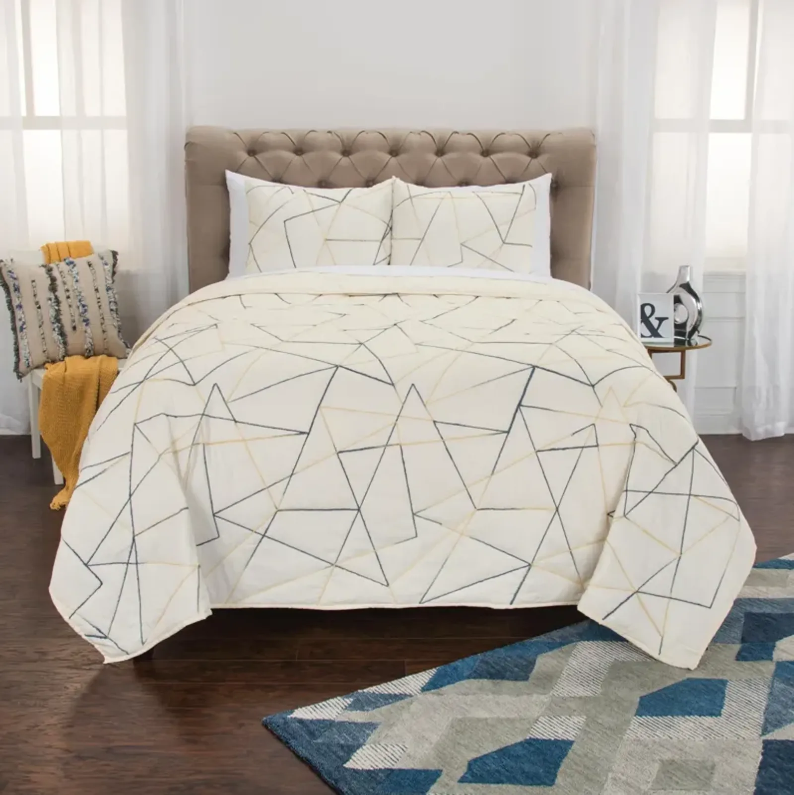 Julian Twin Abstract Gold Quilt