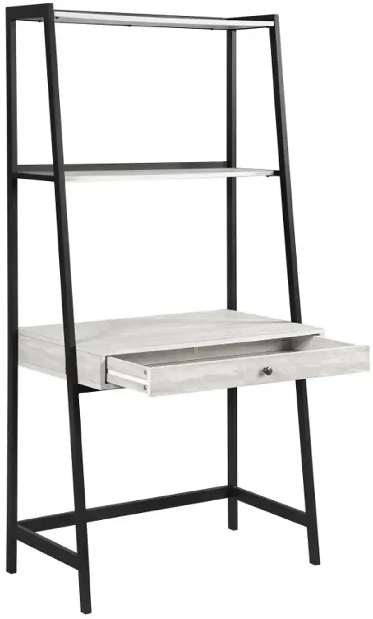 Pinckard 3-piece Ladder Desk Set Grey Stone and Black