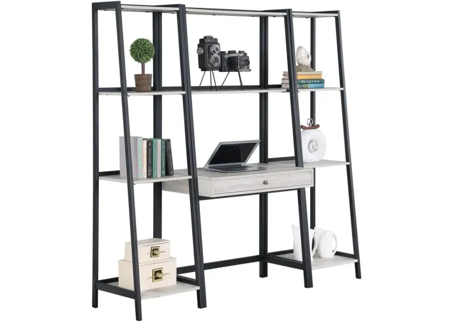 Pinckard 3-piece Ladder Desk Set Grey Stone and Black