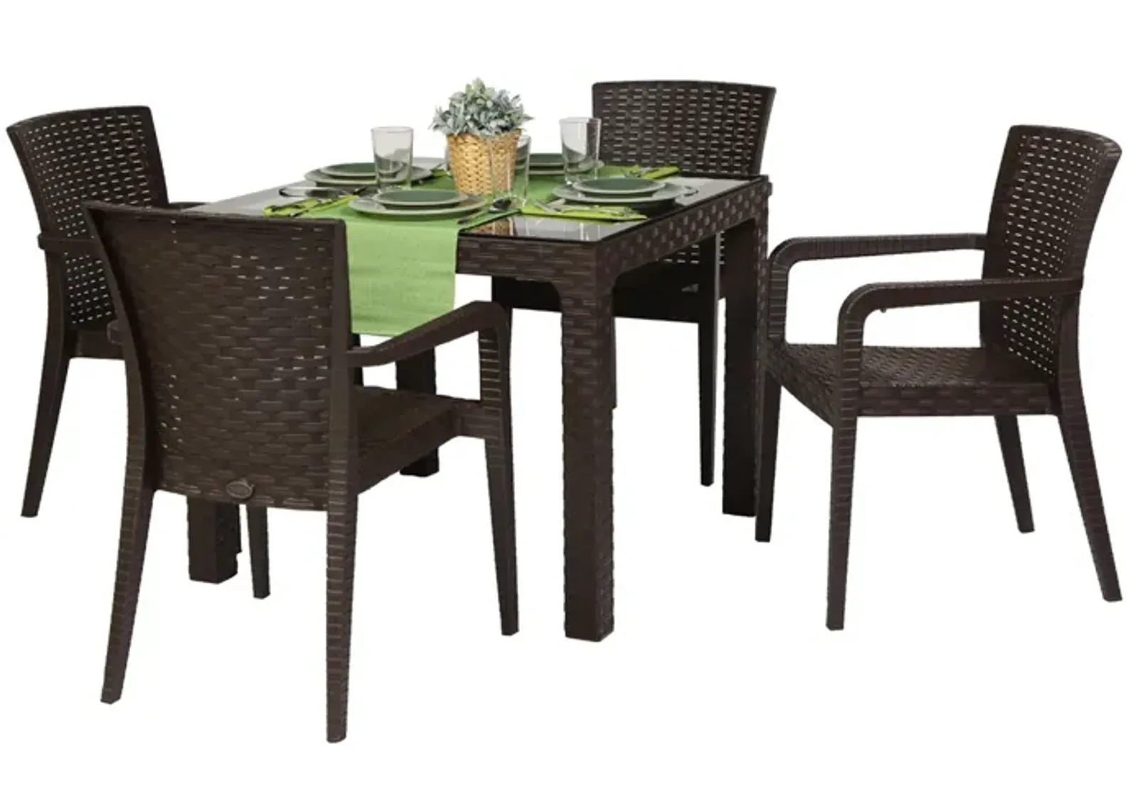 Alberta 5-Piece Dining Set-Brown