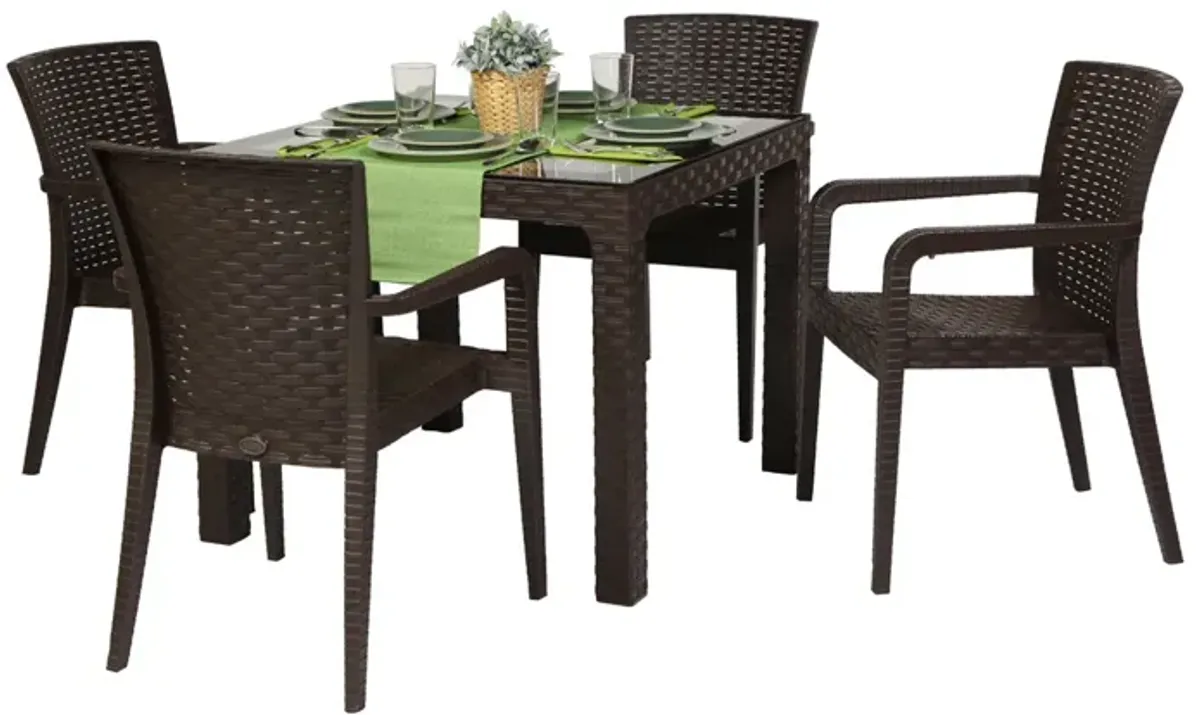 Alberta 5-Piece Dining Set-Brown