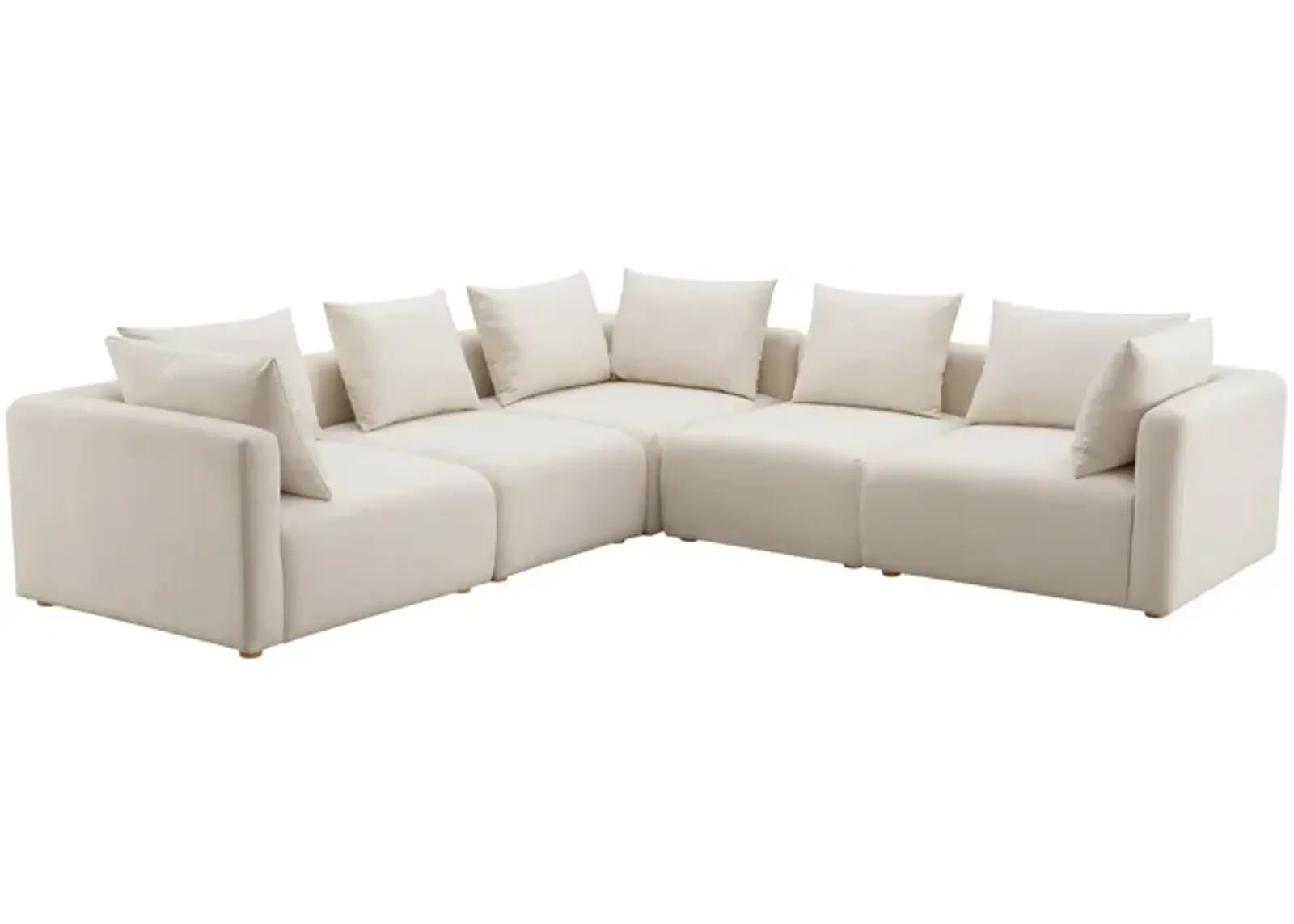 Hangover Cream Linen 5-Piece Modular L-Sectional