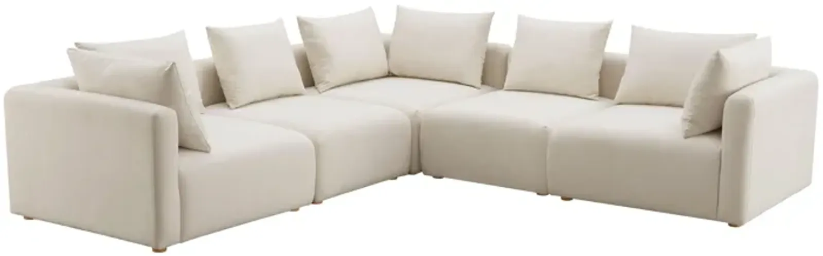 Hangover Cream Linen 5-Piece Modular L-Sectional