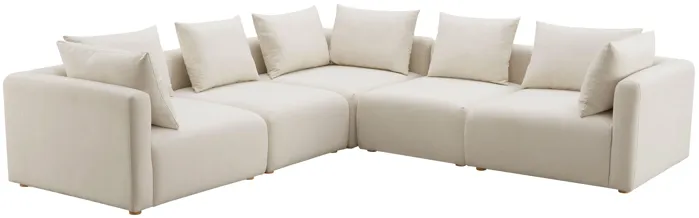 Hangover Cream Linen 5-Piece Modular L-Sectional