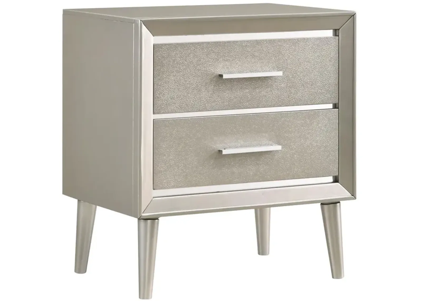 Ramon 2-drawer Nightstand Metallic Sterling