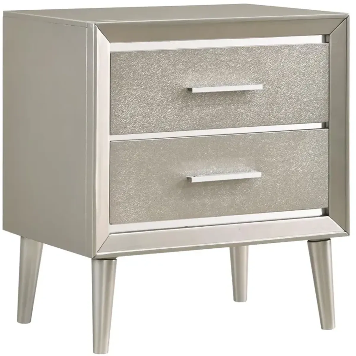 Ramon 2-drawer Nightstand Metallic Sterling