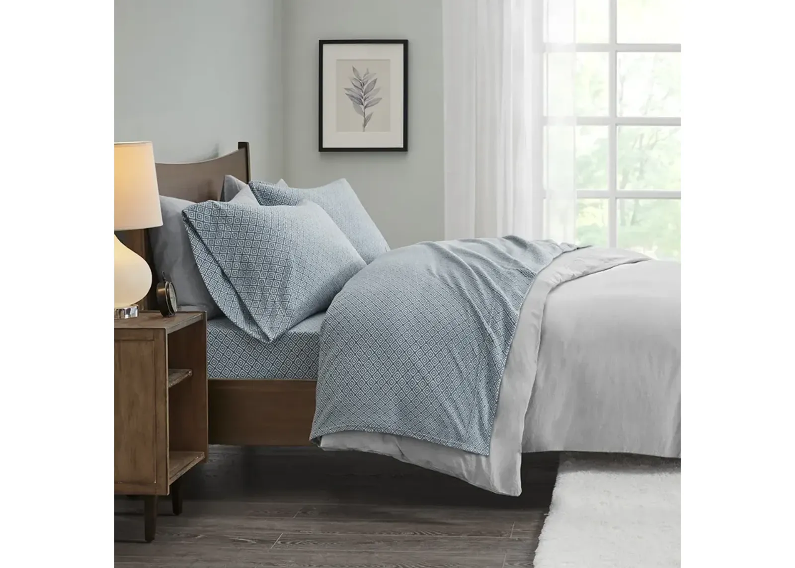 True North by Sleep Philosophy Micro Fleece Blue Diamond Sheet Set