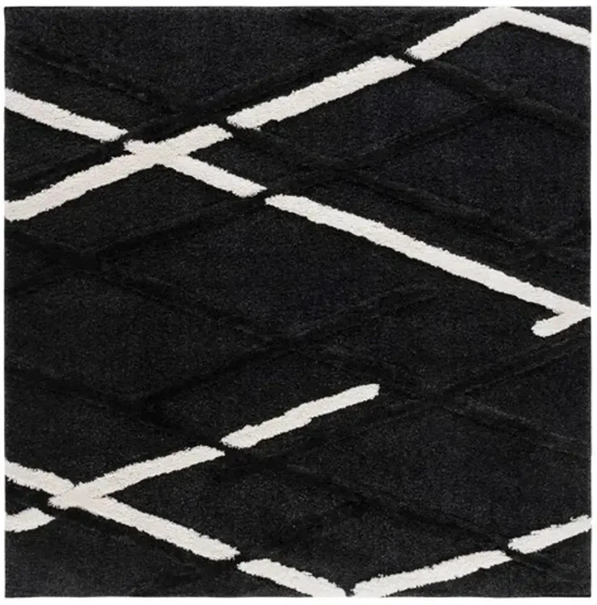 HI-LO SHAG 206 Grey  6'-7' X 6'-7' Square Square Rug