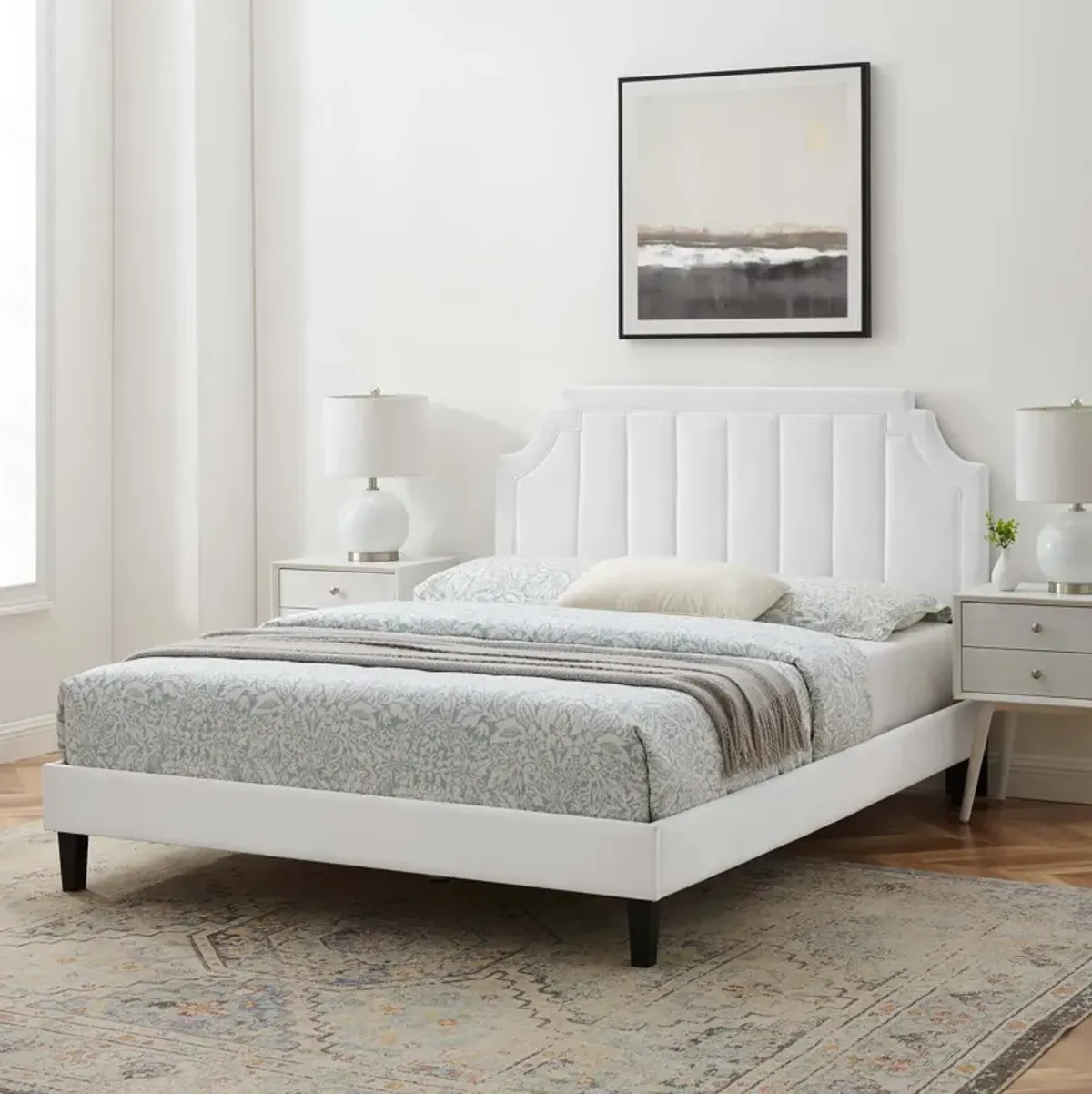 Sienna Performance Velvet Queen Platform Bed