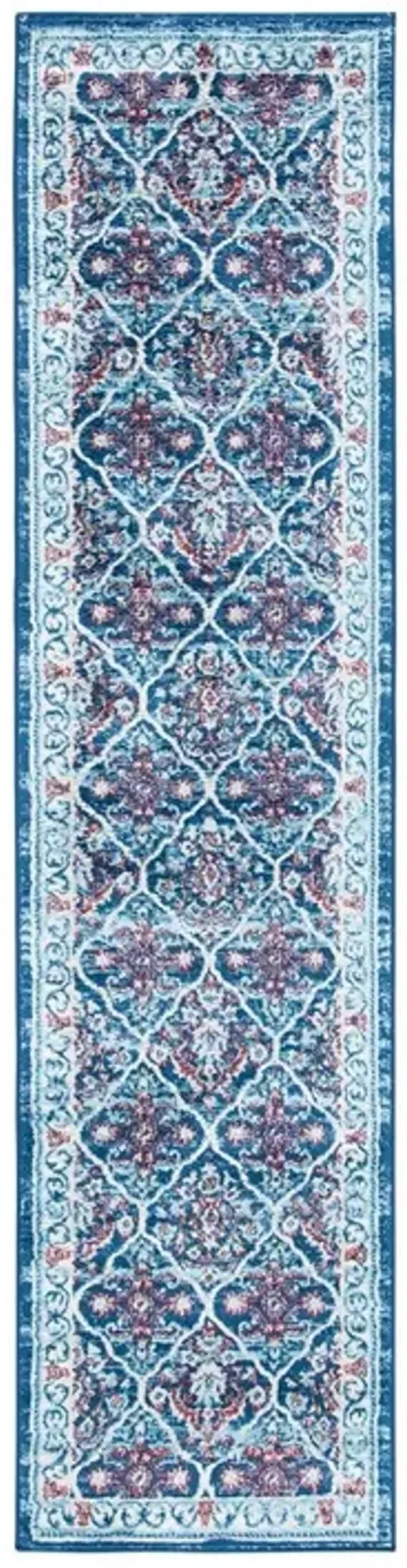 Brentwood 870 Navy / Red 2' X 8' Runner Powerloomed Rug