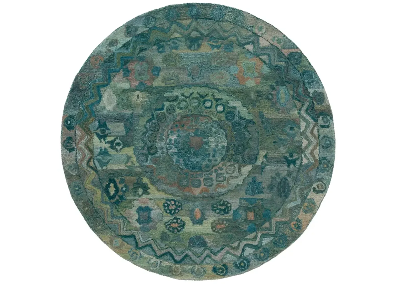 ANATOLIA 411 AQUA  6' x 6' Round Round Rug