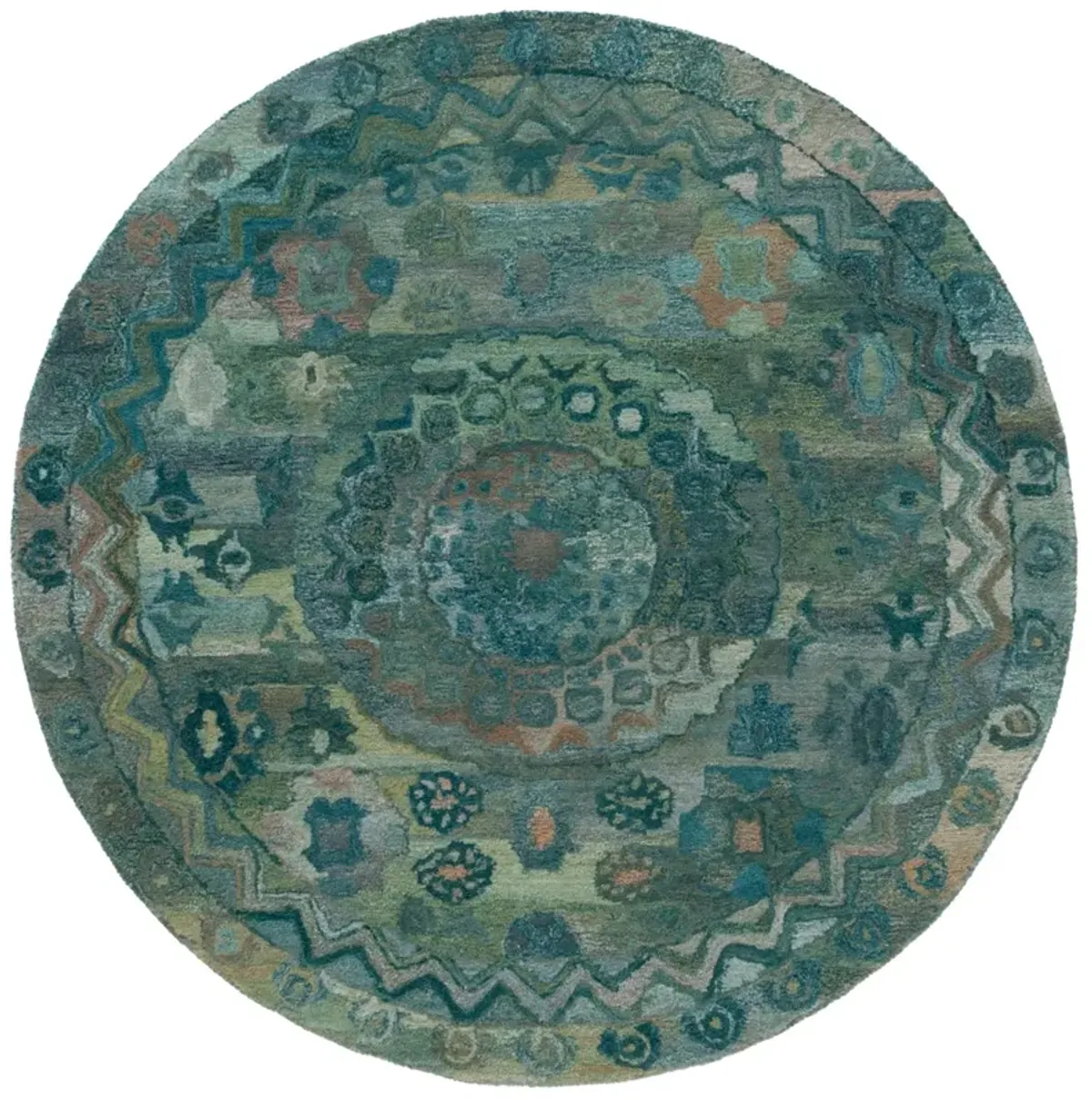 ANATOLIA 411 AQUA  6' x 6' Round Round Rug