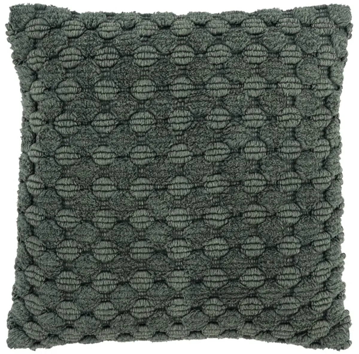 Stripe Patterned Solid Green Pillow