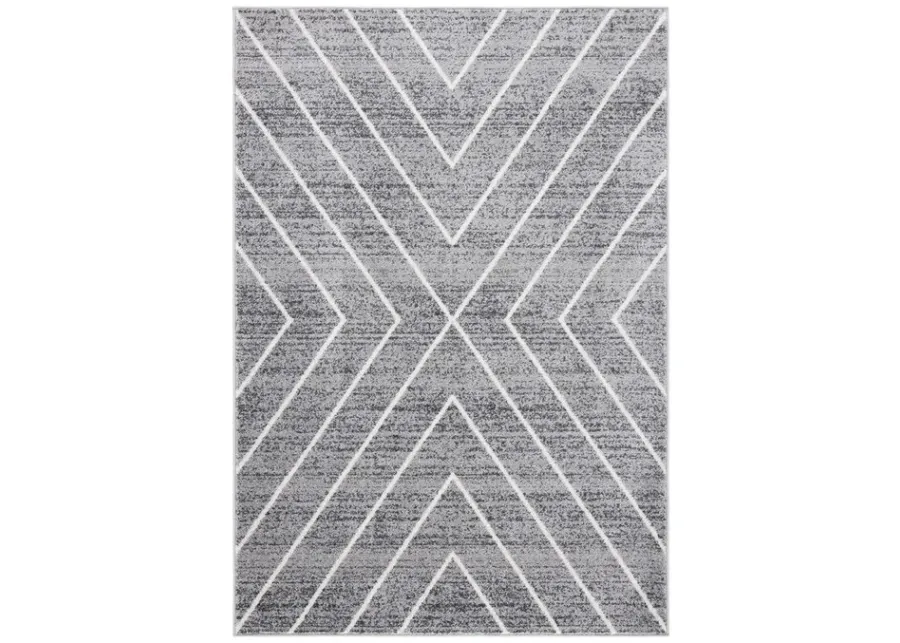 ADIRONDACK Contemporary Dark Grey / Ivory 4' X 6' Powerloomed Rug