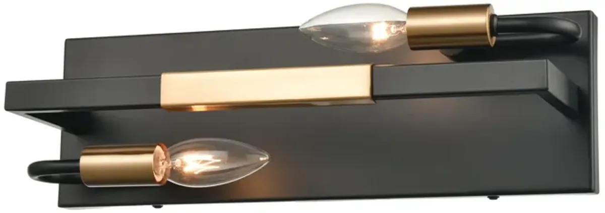 Heathrow 15" Wide 2-Light Vanity Light - Matte Black