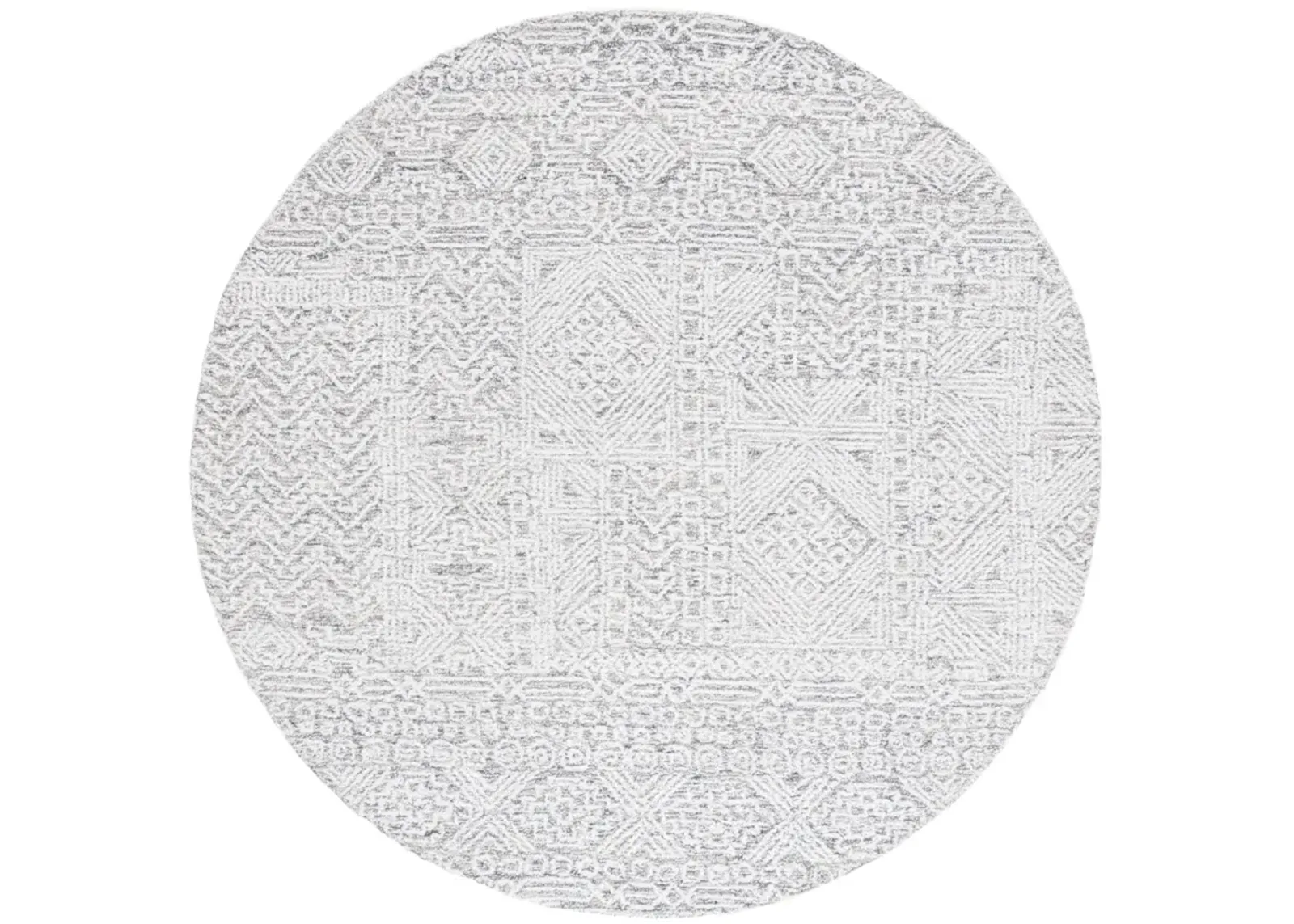 EBONY 207 GREY  6' x 6' Round Round Rug