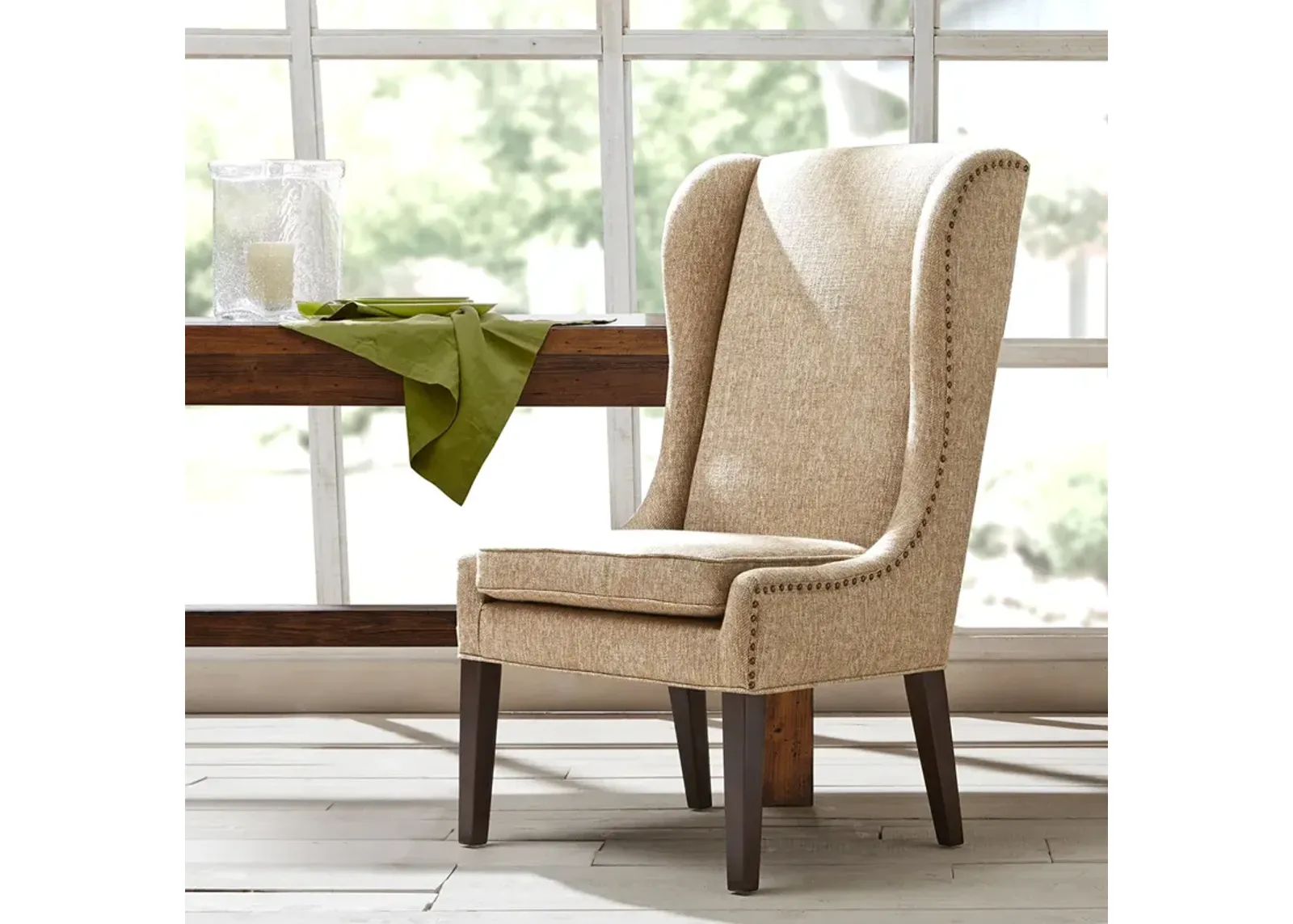 Madison Park Garbo Beige Captains Dining Chair