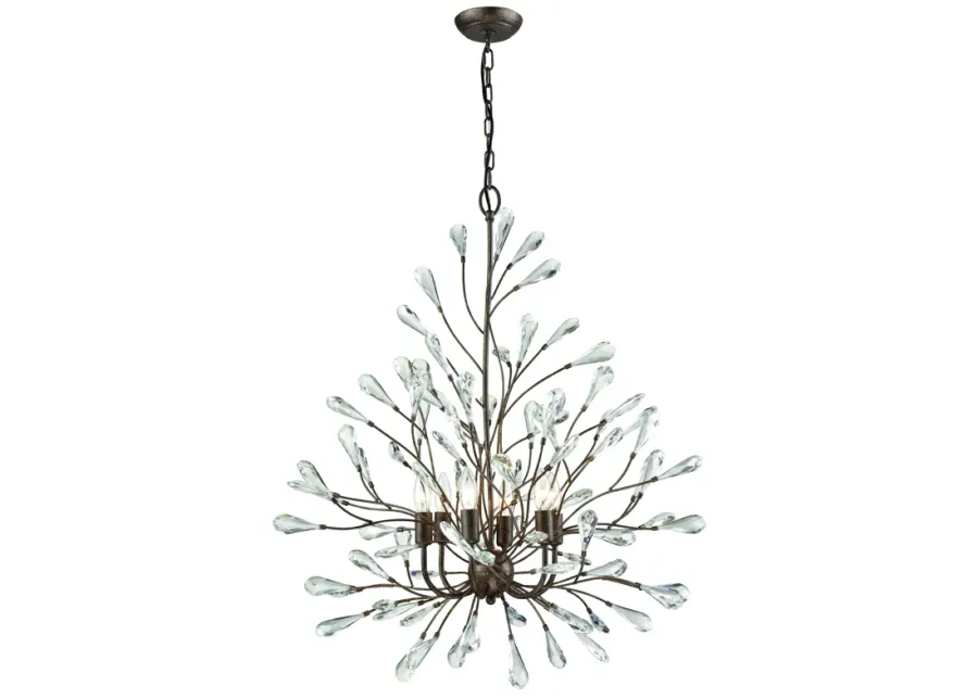 Crislett 31" Wide 6-Light Chandelier - Sunglow Bronze