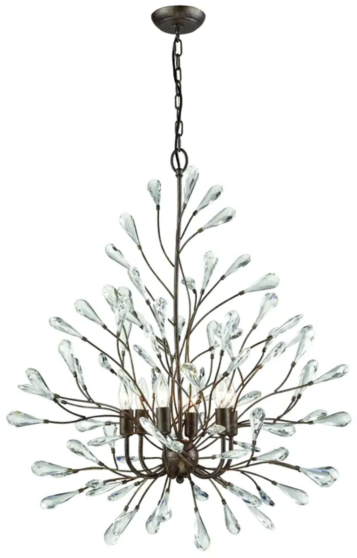 Crislett 31" Wide 6-Light Chandelier - Sunglow Bronze