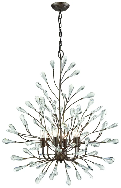 Crislett 31" Wide 6-Light Chandelier - Sunglow Bronze