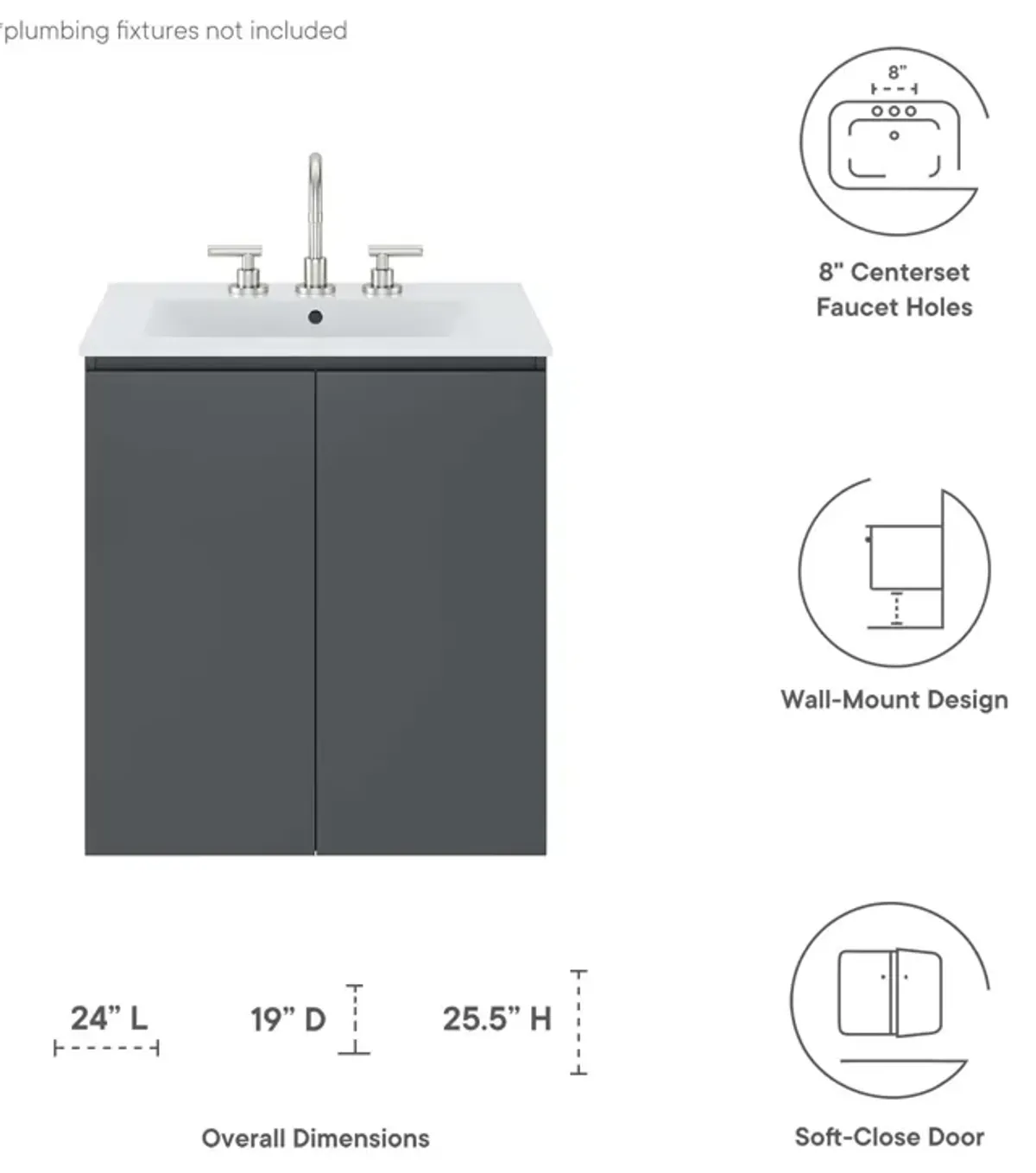 Bryn 24" Wall-Mount Bathroom Vanity