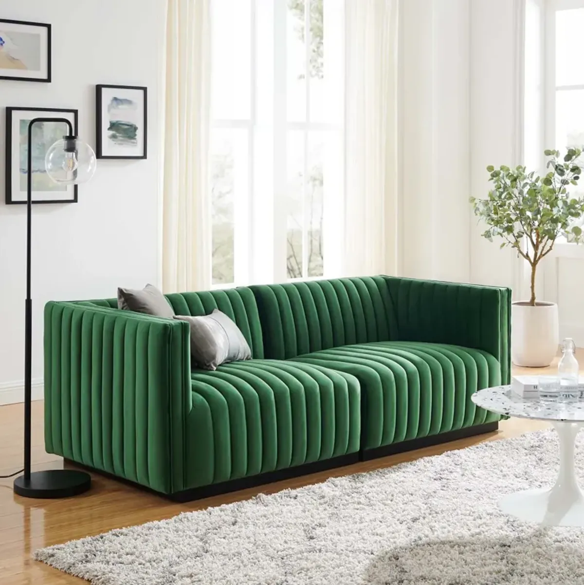 Conjure Channel Tufted Performance Velvet Loveseat