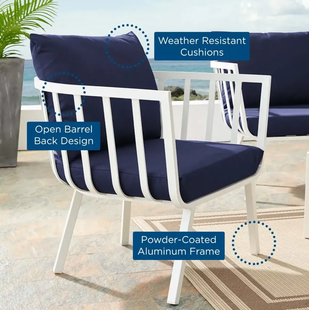 Riverside Outdoor Aluminum Armchair