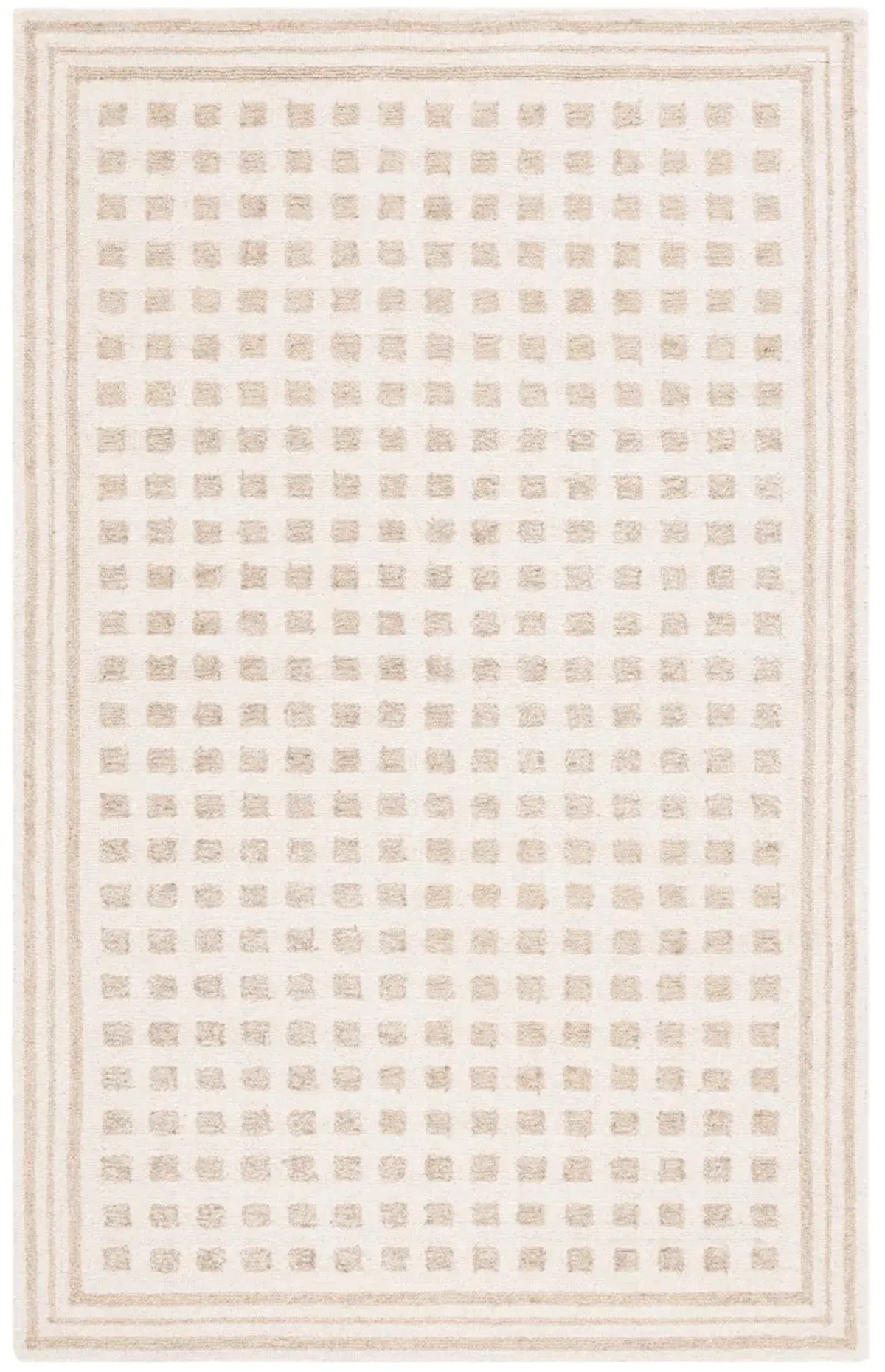 EBONY 604 CHECKERED IVORY  3' x 5' Small Rectangle Rug