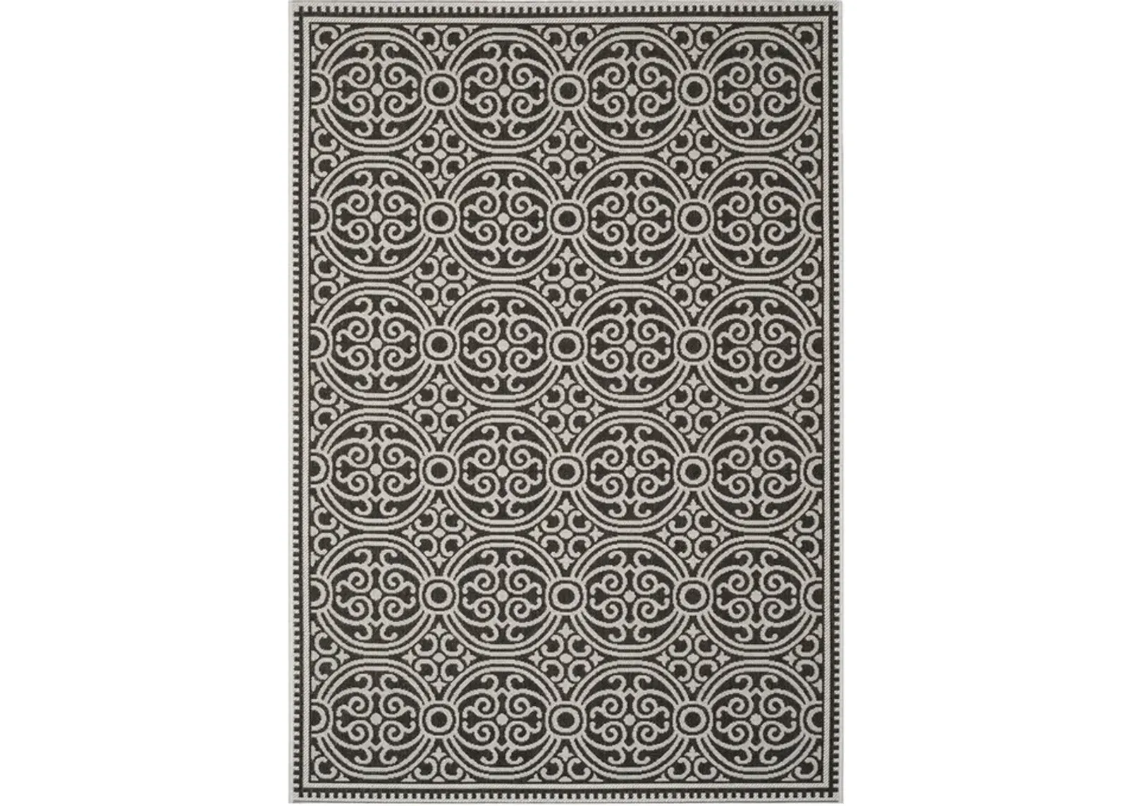 Safavieh BEACH HOUSE Collection BHS134A-4 Light Grey / Charcoal 4' X 6'