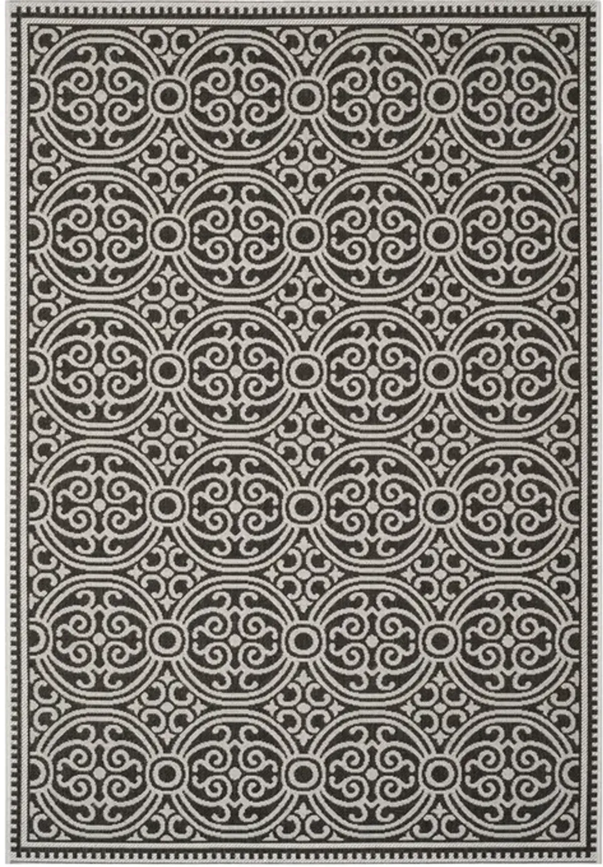 Safavieh BEACH HOUSE Collection BHS134A-4 Light Grey / Charcoal 4' X 6'