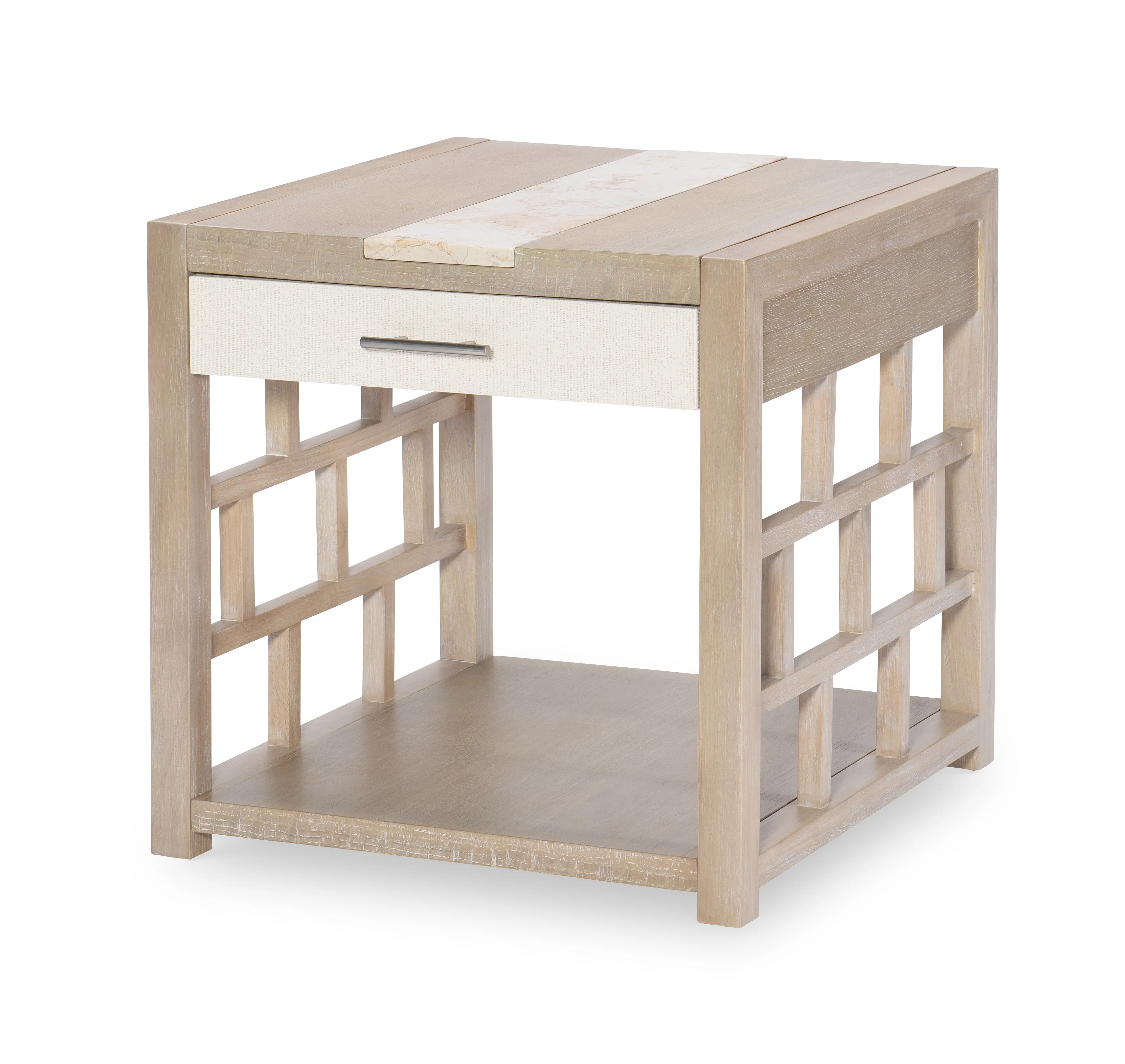 Biscayne Travertine Insesrt End Table