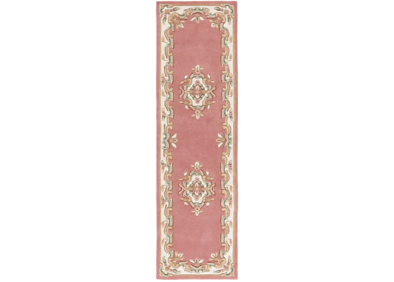 AUBUSSON 301 PINK  2'-3' x 8' Runner Rug