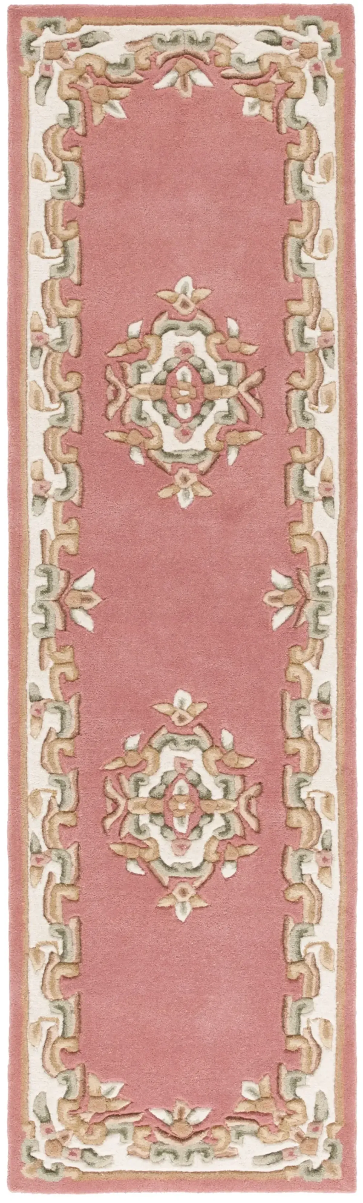 AUBUSSON 301 PINK  2'-3' x 8' Runner Rug