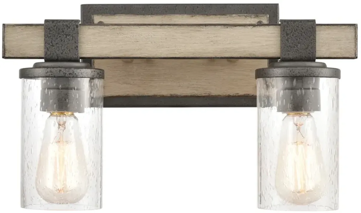 Crenshaw 15" Wide 2-Light Vanity Light - Anvil Iron