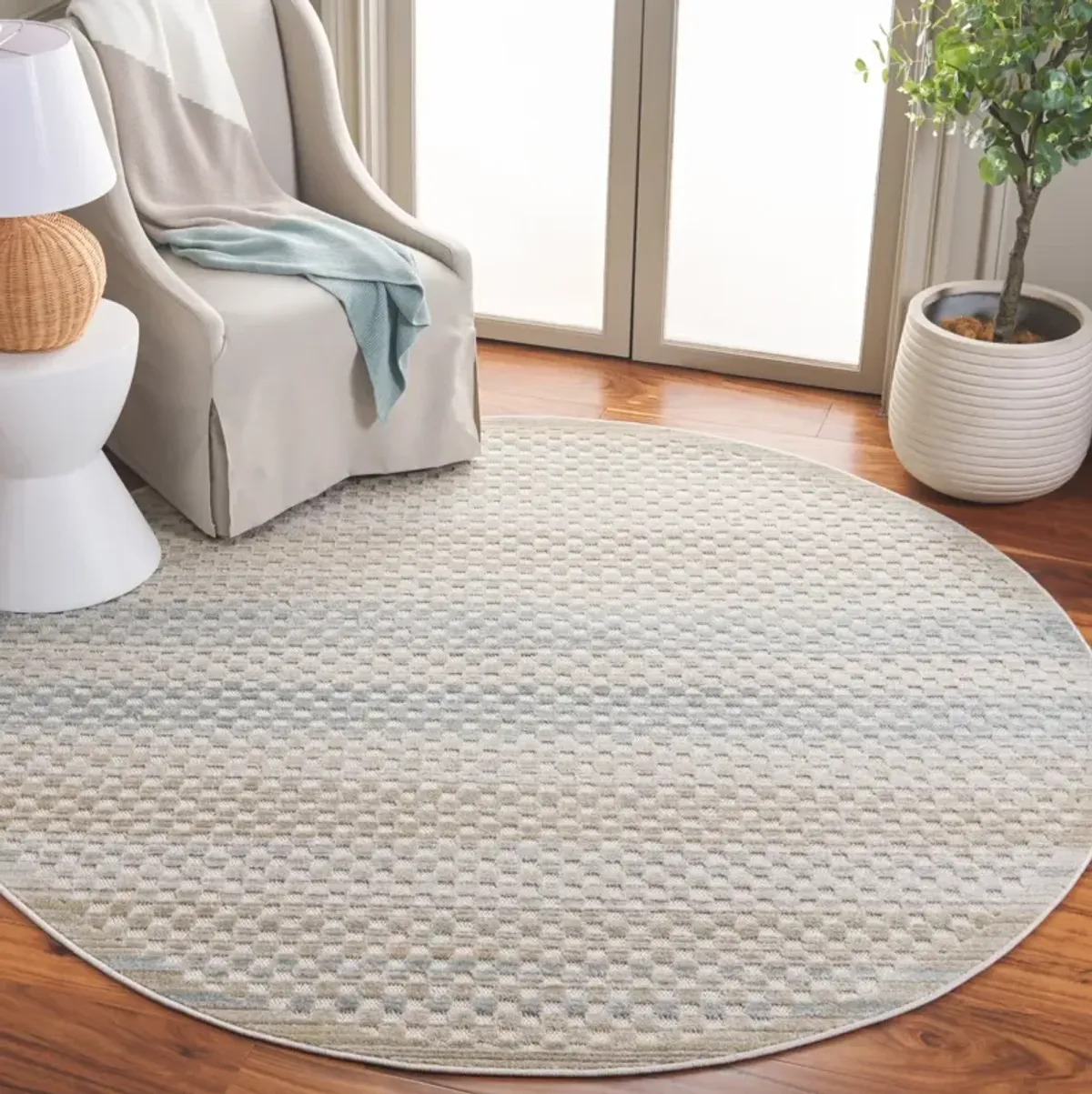 STELLA 109 BEIGE  6'-7' x 6'-7' Round Round Rug