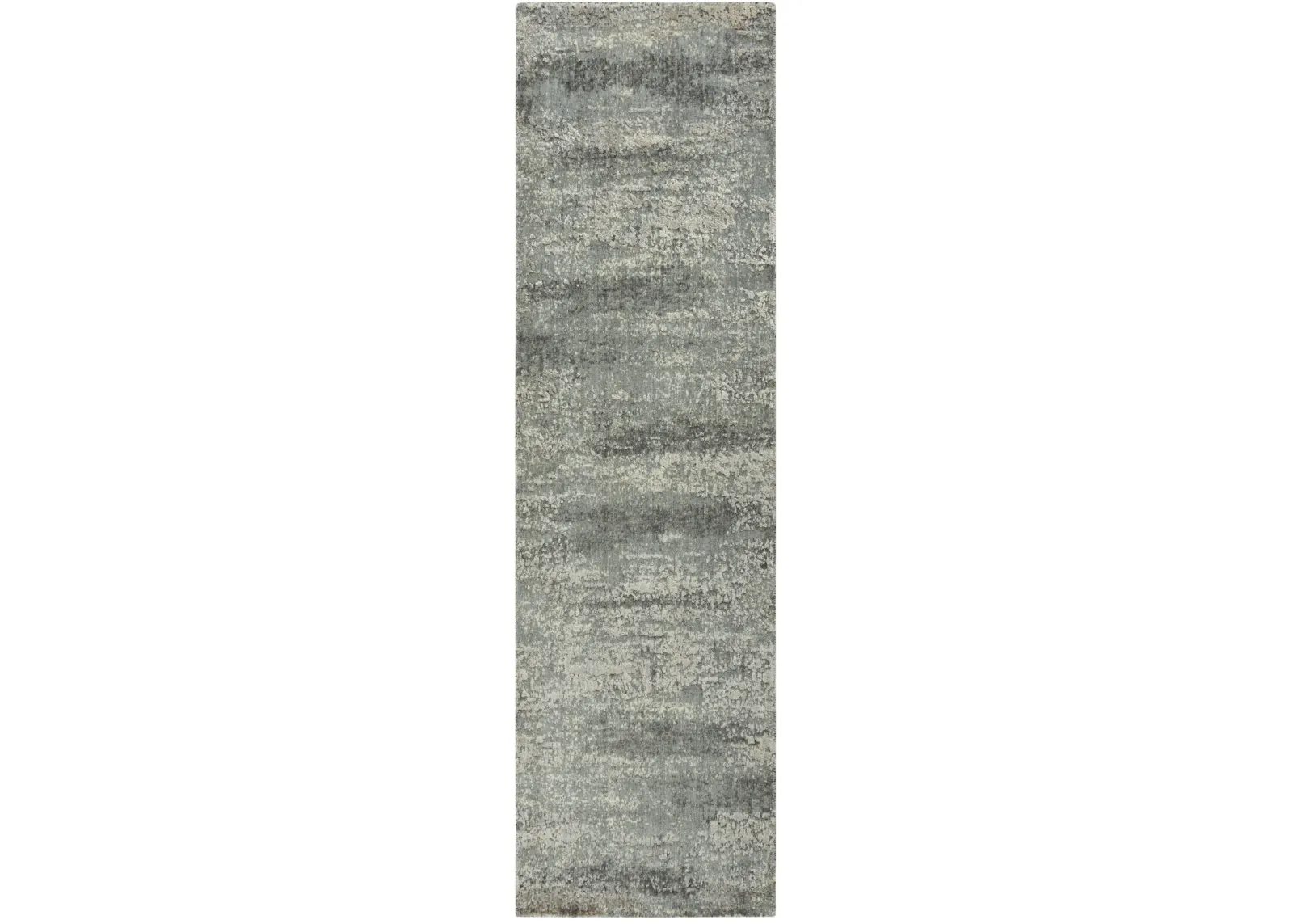 Artistry Gray Abstract NZ Wool/Tencel Blend 2'6" x 8' Runner Rug