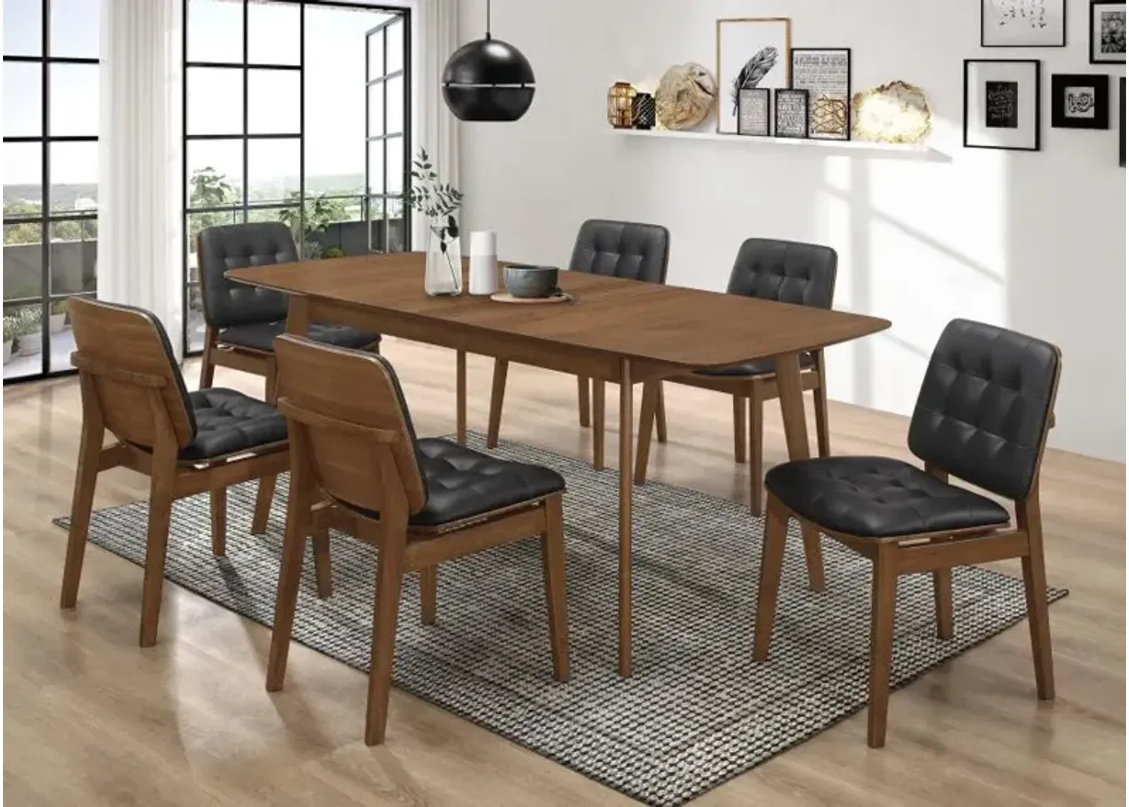 Redbridge Rectangular 7-piece Dining Set Natural Walnut