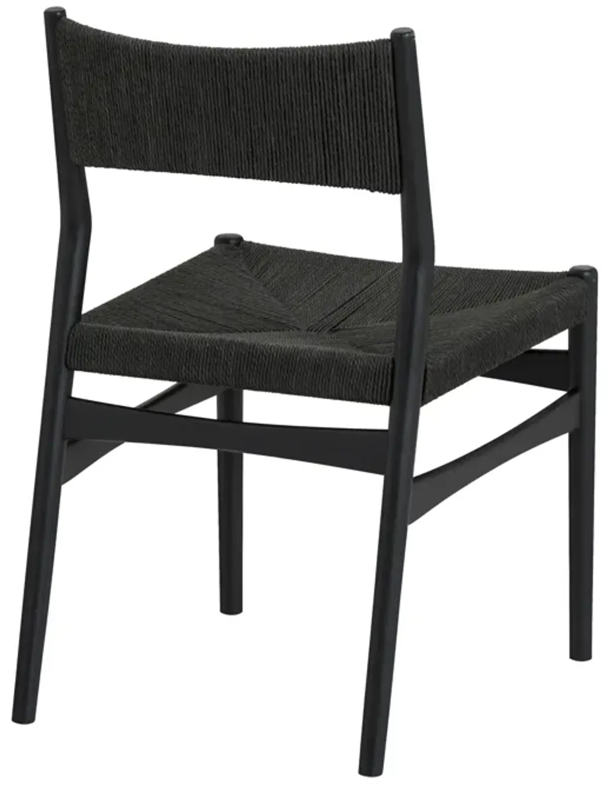 Pasadena Erie 5 Piece Round Dining Set in Black Oak Finish with Paper Cord Chairs