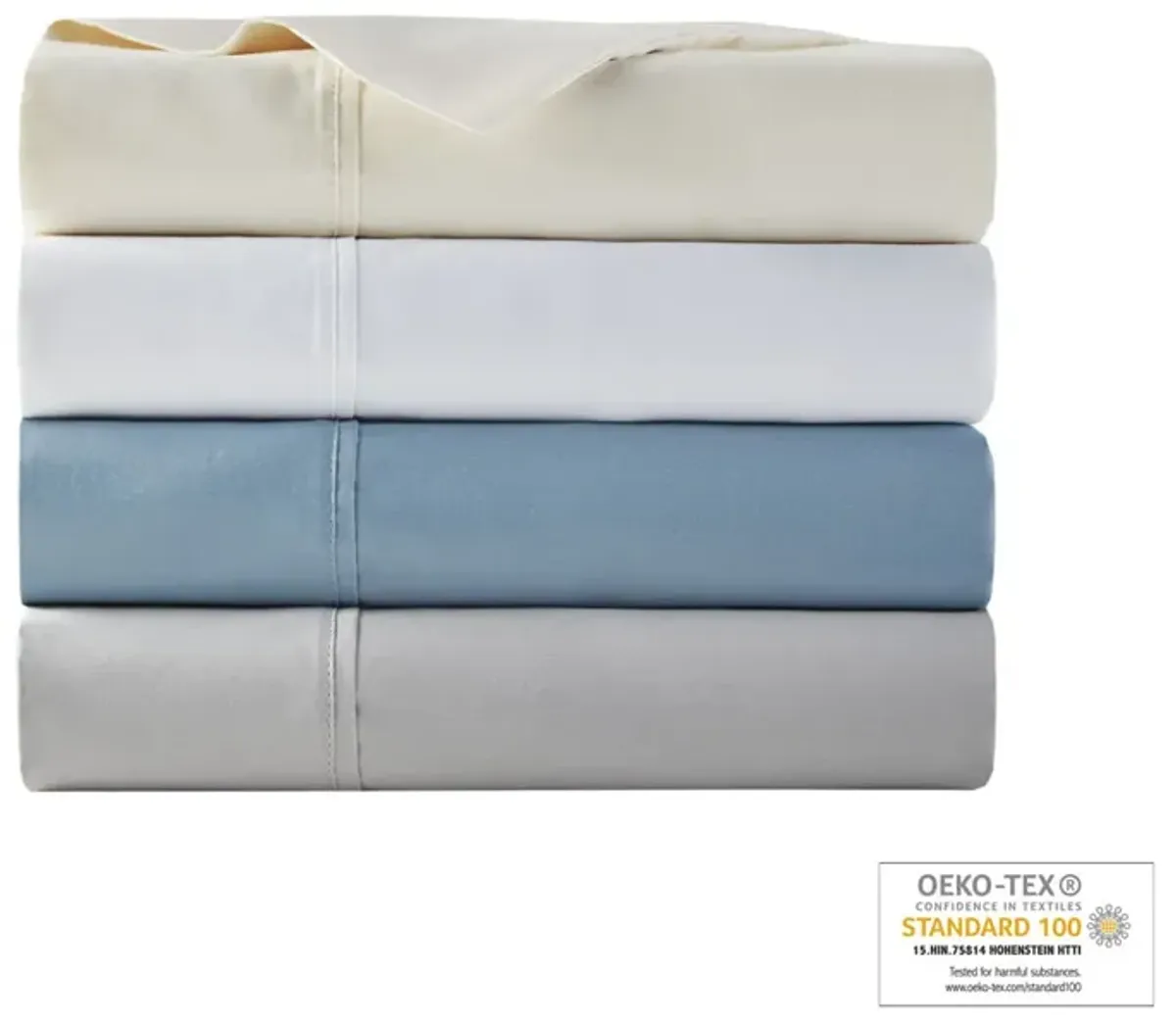 Beautyrest 700 Thread Count White Cotton Tri-Blend 4 PC Sheet Set